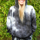 Off White and Black Tie Dye Hoodie - UNISEX