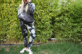 Off White and Black Tie Dye Hoodie - UNISEX