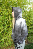 Off White and Black Tie Dye Hoodie - UNISEX