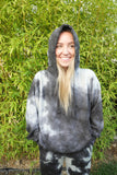 Off White and Black Tie Dye Hoodie - UNISEX