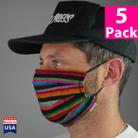 Daily Face Cover 5-Packs (Striped Sarape Fabric)