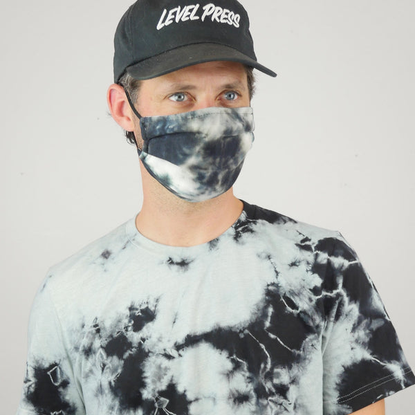 Black Tie Dye T-Shirt + Mask Pack - Black and off-white